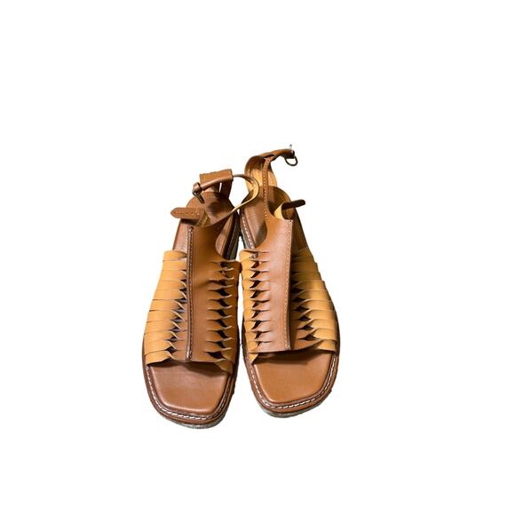 Ulla Johnson Valencia Twisted Contrast Leather Platform Espadrille Sandal sz 10 - Picture 1 of 4
